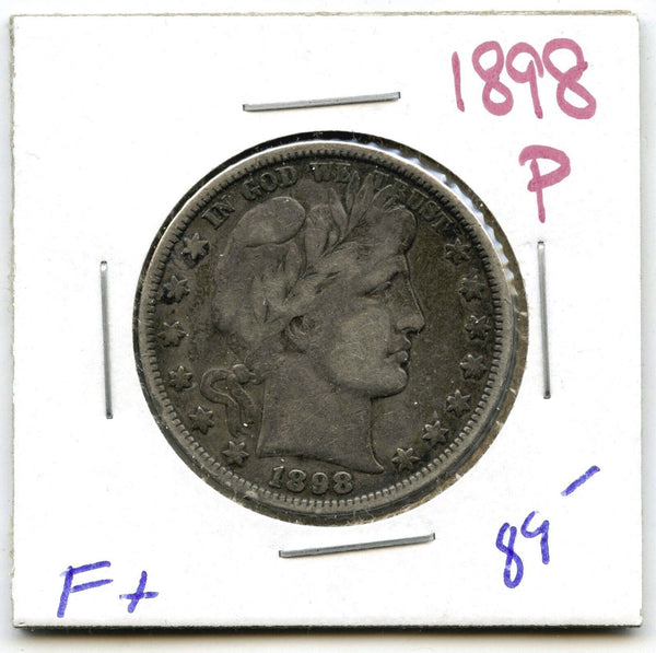 1898 Barber Silver Half Dollar - Philadelphia Mint - A652