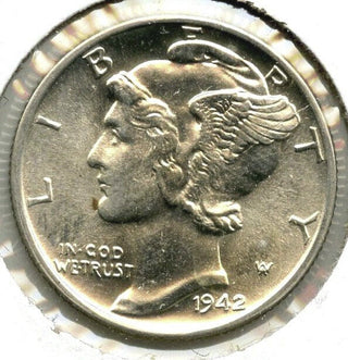 1942 Mercury Silver Dime - Uncirculated - Philadelphia Mint - G815