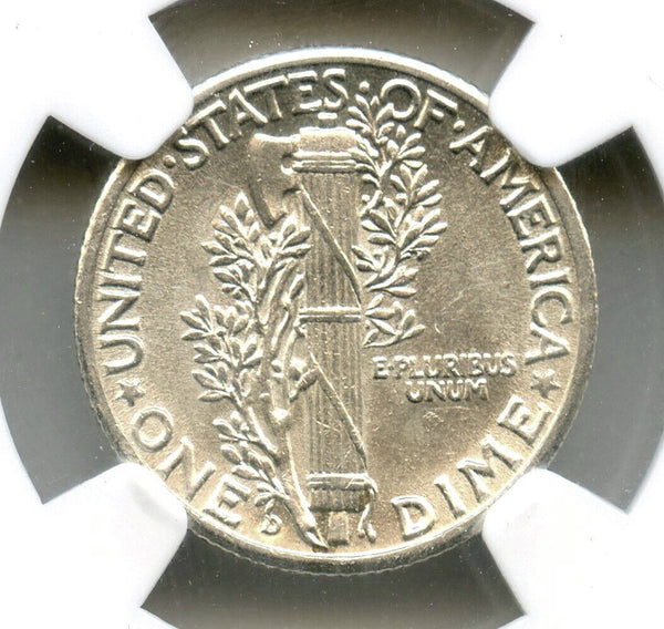 1942/41-D Mercury Silver Dime NGC AU 58 Certified - Denver Mint - C646