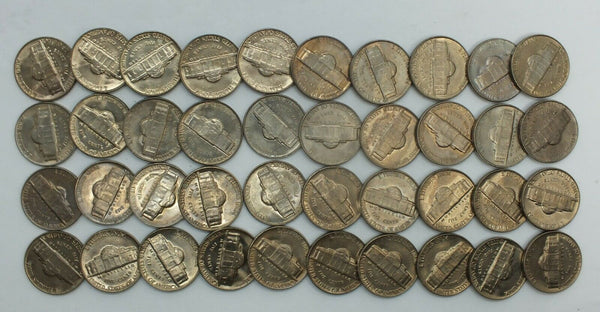 1954 Jefferson Nickels 40-Coin Roll - Uncirculated lot set Philadelphia - LE245