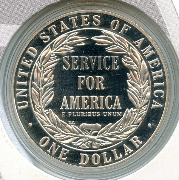 1996 National Community Service Proof Silver Dollar Coin Stamp Set US Mint BT950