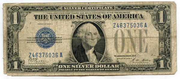 1928-A $1 Silver Certificate - One Dollar - United States Currency Note - A146