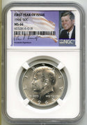 1964 Kennedy Half Dollar NGC MS66 First Year of Issue JFK Signature - A814