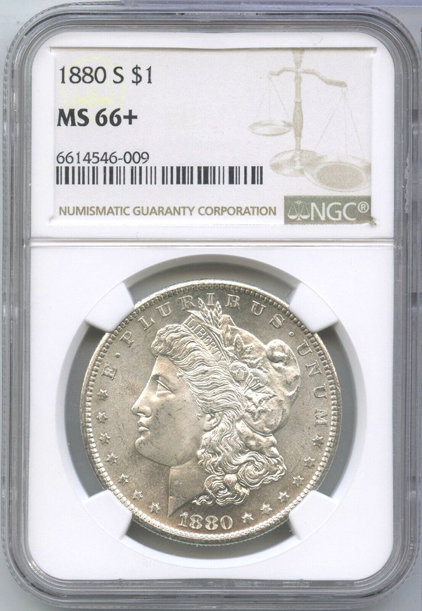 1880-S Morgan Silver Dollar NGC MS66+ San Francisco Mint -DM606