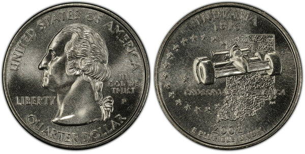 2002-P Indiana Statehood Quarter 25C Uncirculated Coin Philadelphia mint 037