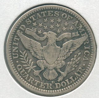 1914-D Silver Barber Quarter 25c Denver Mint - KR177