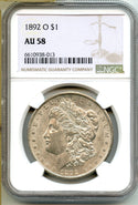 1892-O Morgan Silver Dollar NGC AU58 Certified - New Orleans Mint - A124