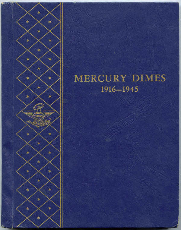 1916-1945 Whittman Classic Used Mercury Dime Coin Album 9413  -3 pages -DM314