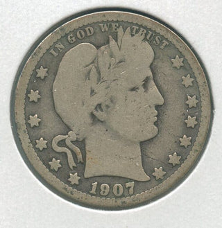 1907-P Silver Barber Quarter 25c Philadelphia Mint - KR153