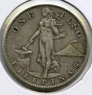 1908-S Philippines Silver Coin One Peso - Filipinas - G853