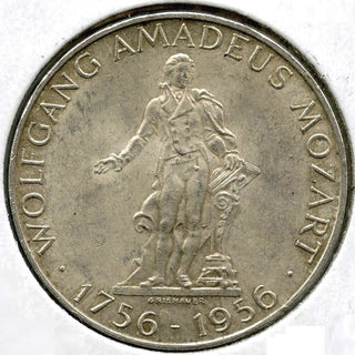 1956 Austria Silver Coin - Wolfgang Amadeus Mozart 25 Schillings - E603