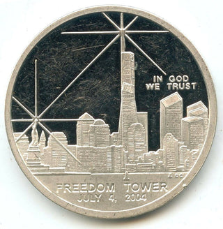 World Trade Center Freedom Tower 2004 Silver Plate $1 Coin Mariana Island BX979