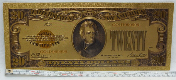 $20 1928 Gold Certificate Novelty 24K Gold Foil Plated Note Bill 6