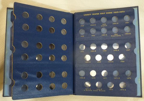 Whitman Used Coin Album 3 pages Liberty Seated Half Dimes 9411 All Slides LH116