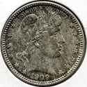 1909-D Barber Silver Quarter - Denver Mint - E784