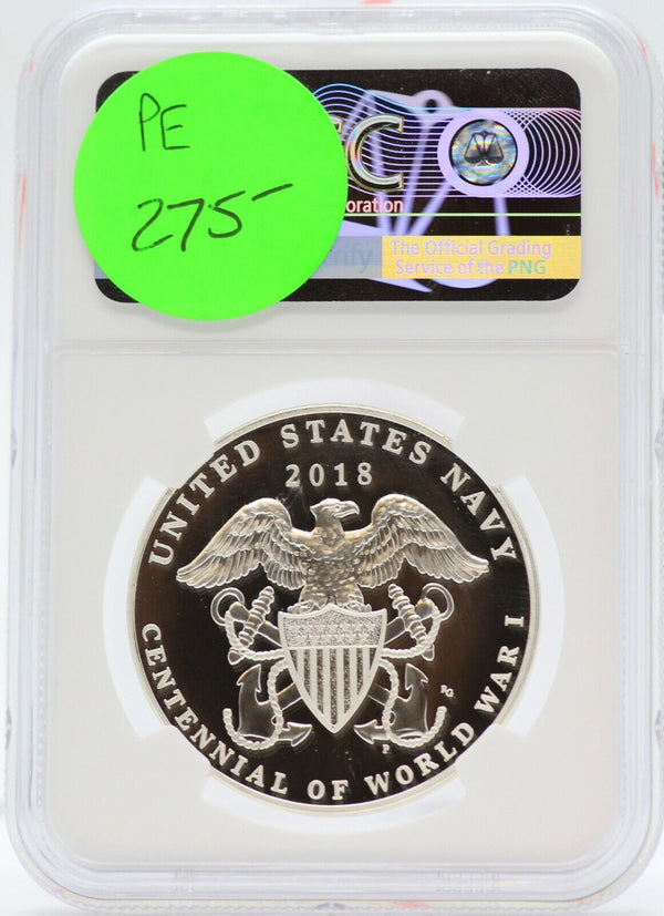 2018 P United States WWI Navy Silver Medal NGC PF70 Ultra Cameo - US Mint JC876