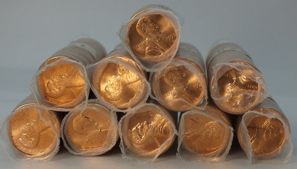 Lot of 10 1992-D Lincoln Memorial Cents 10C Rolls 500 Coins Uncirculated LH145