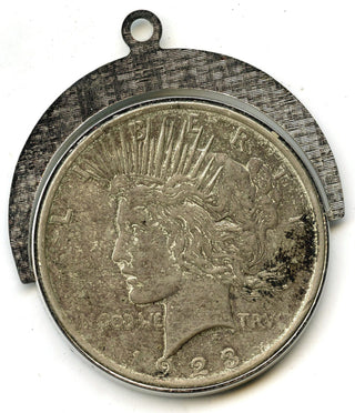 1923 Peace Silver Dollar Coin & Pendant Charm - B290