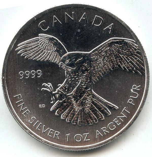 2014 Canada Peregrine Falcon 9999 Silver 1 oz $5 Coin Birds of Prey - CC824