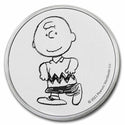 Charlie Brown Peanuts 1 Oz .999 Fine Silver Round Medallion - JN695