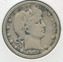 1909-P Silver Barber Quarter 25c Philadelphia Mint - KR163
