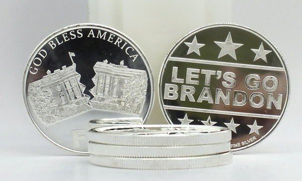 Let's Go Brandon America 999 Silver 1 oz Round Roll of (20) Medals USA Trump