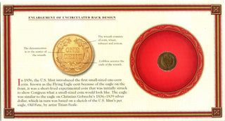 1857 Flying Eagle Cent Penny + Info Cachet - Philadelphia Mint - DM218