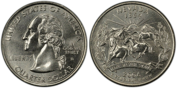 2006-D Nevada Statehood Quarter 25C Uncirculated Coin Denver mint 00072