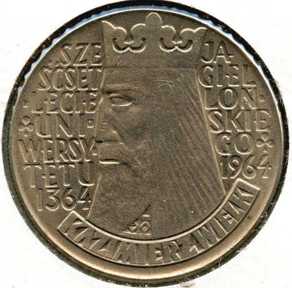 1964 Poland Coin 10 Zlotych 600th Anniversary of Jagiello University - CC675