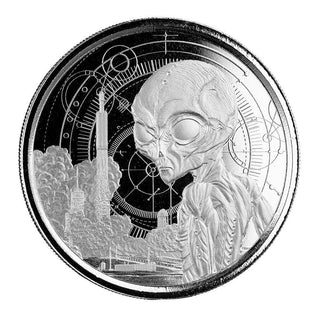 2021 Ghana Alien UFO Extraterrestrial 999 Fine Silver 1 oz Coin ounce - JN192