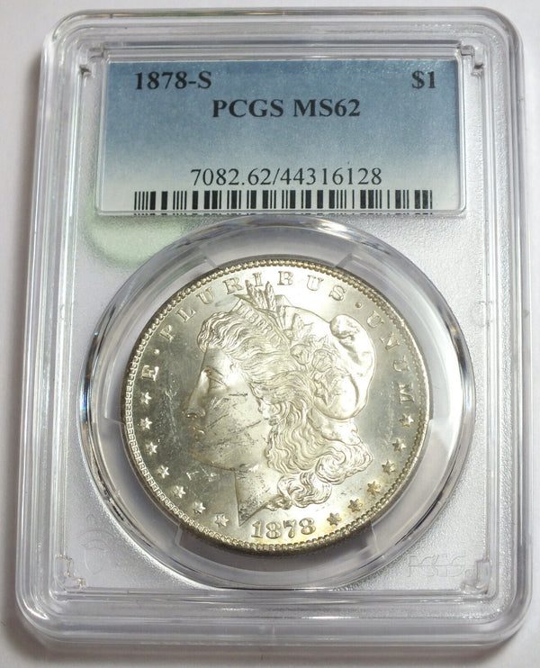 1878-S Morgan Silver Dollar PCGS MS62 Certified - San Francisco Mint - CC241