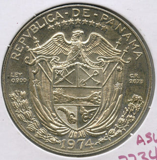 1974 Panama 1 Balboa .9000 Silver Coin .7734 ASW -DN159