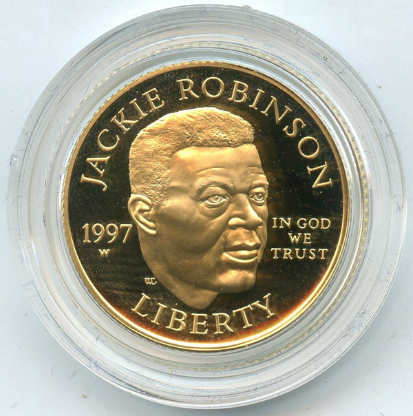 1997 Jackie Robinson Two-Coin Silver & Gold Proof Set US Mint - CA230