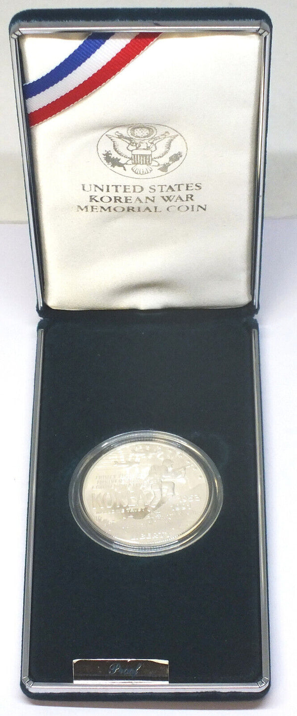 1991 Korean War Memorial Proof Silver $1 Dollar US Mint OGP - A460
