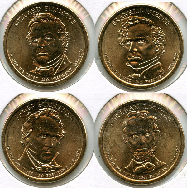2010-D Presidential Dollar 4-Coin Set - Buchanan Fillmore Lincoln Pierce - MA135