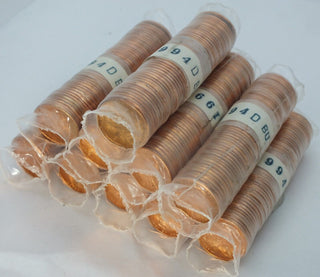Lot of 10 1994-D Lincoln Memorial Cents 10C Rolls 500 Coins Uncirculated LH147