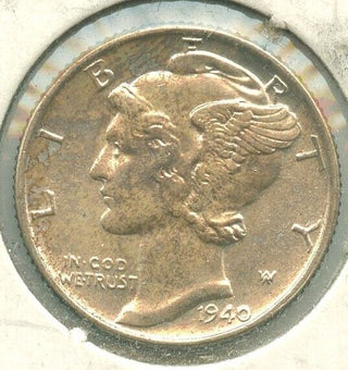 1940-P Silver Mercury Dime 10c Gem BU Philadelphia Mint - KR613