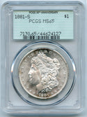 1881-S Morgan Silver Dollar PCGS MS65 Green Label 35th Anniversary - A238