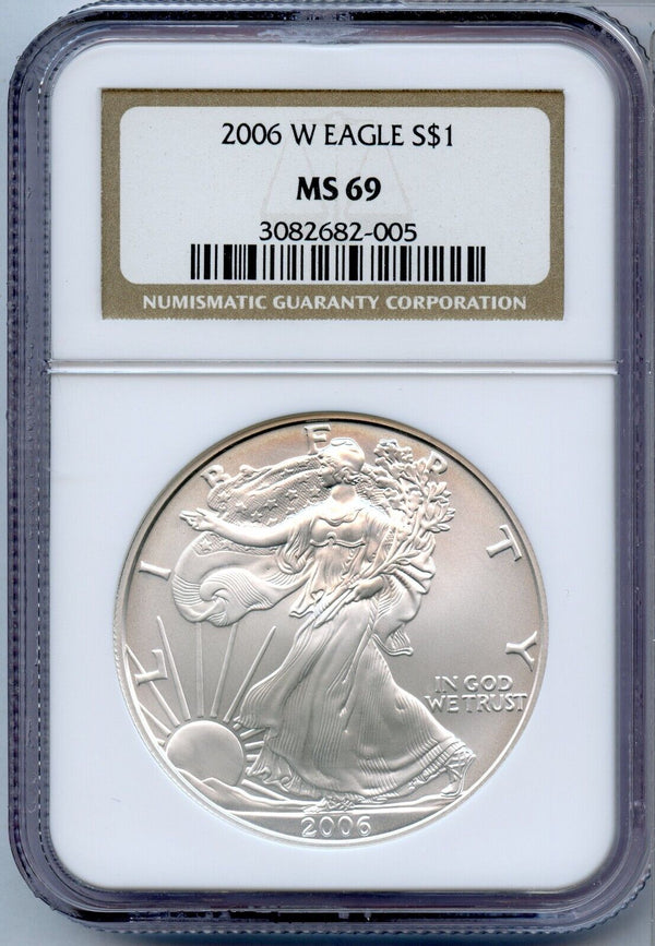 2006-W American Silver Eagle 1 Oz Silver NGC MS69 $1 West Point Certified JP409