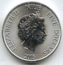 2015 Niue Turtle 999 Silver 2 oz Coin $5 Queen Elizabeth II - Two Ounces - A628