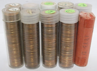 Ten Penny Rolls - 1973-D Lincoln Memorial Cents - Uncirculated Pennies - JR850