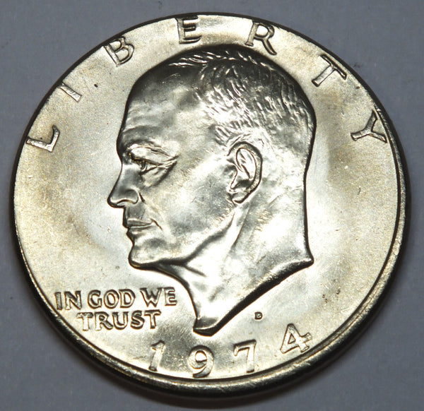 1974-D Eisenhower Ike Dollar - Denver Mint - Off-Center Error - A424
