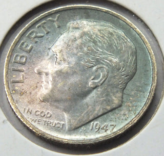 1947-S Roosevelt Silver Dime - Toning Toned - San Francisco Mint - G515