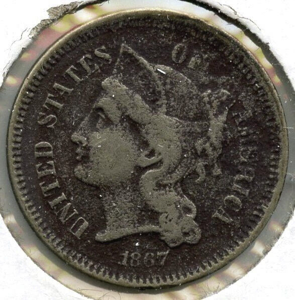 1867 3-Cent Nickel - Three Cents - A540