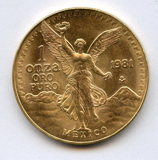 1981 Mexico Onza Libertad 1 Oz 999 Gold Coin Moneda Oro Puro - JP683