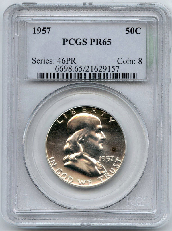 1957 Franklin Proof Silver Half Dollar PCGS PR65 Certified - CA424