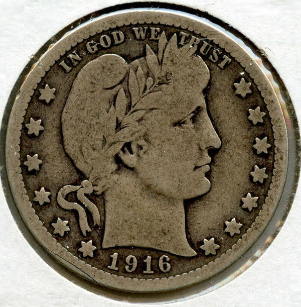 1916-D Barber Silver Quarter - Denver Mint - JL772