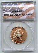 1792 Liberty Token ANACS MS69 Silver Center Chain Cent Design Medal - B515