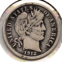 1912 Barber Silver Dime - Philadelphia Mint - MB916
