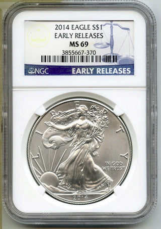 2014 American Eagle 1 oz Silver Dollar NGC MS69 Early Releases US Mint - C541